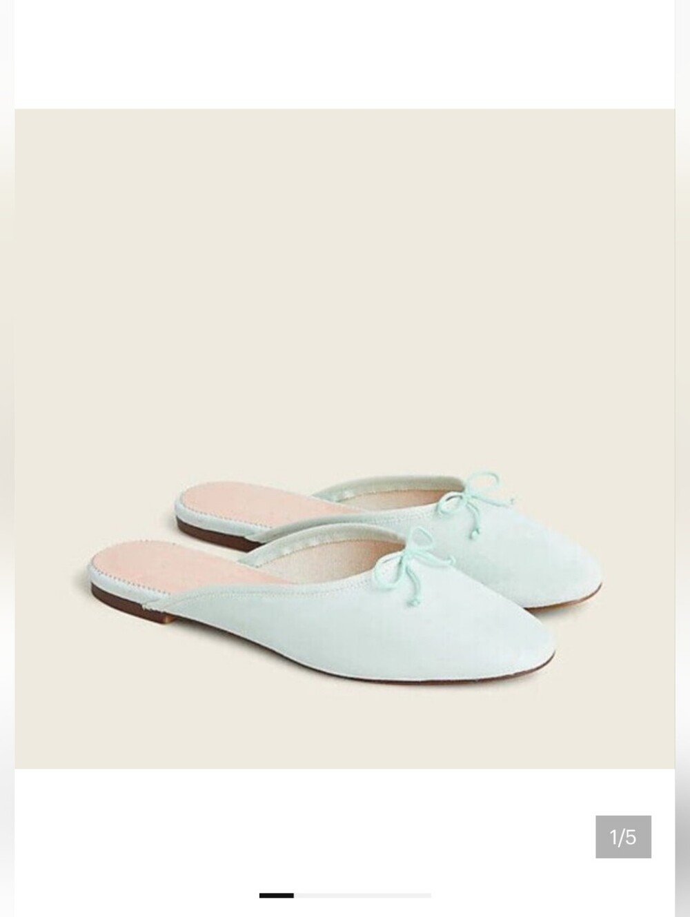 J.crew Zoe Ballet Flat Mule In Seafoam Blue